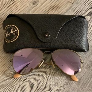 RAY BAN Aviator Polarized Lilac Flash Sunglasses